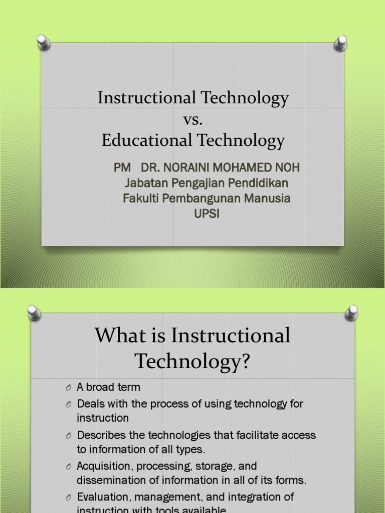 Distinguishing Instructional from Educational Technology | PDF ...