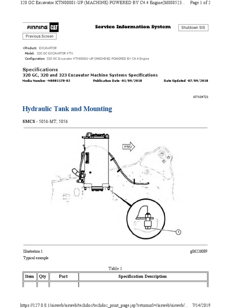 Hydraulic Tank and Mounting: Specifications | PDF