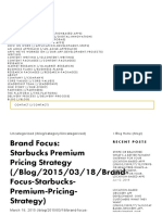 Brand Focus - Starbucks Premium Pricing Strategy