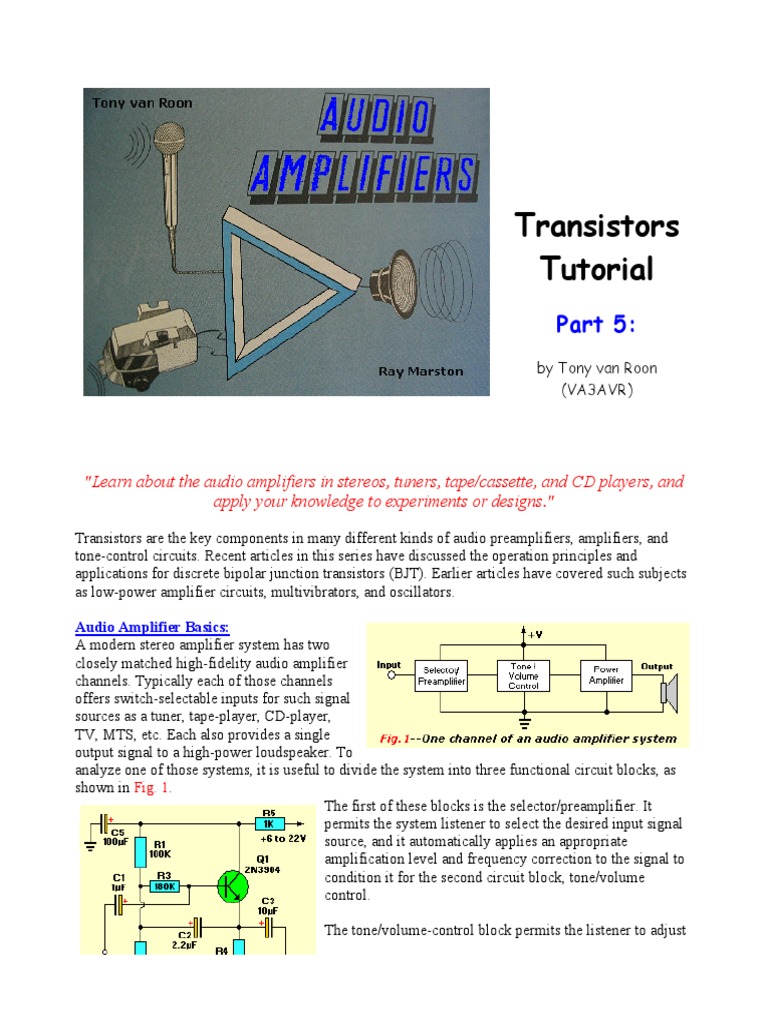 Transistors Tutorial PDF Equalization (Audio) Amplifier