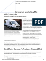 Ford Motor Company's Marketing Mix (4Ps) Analysis