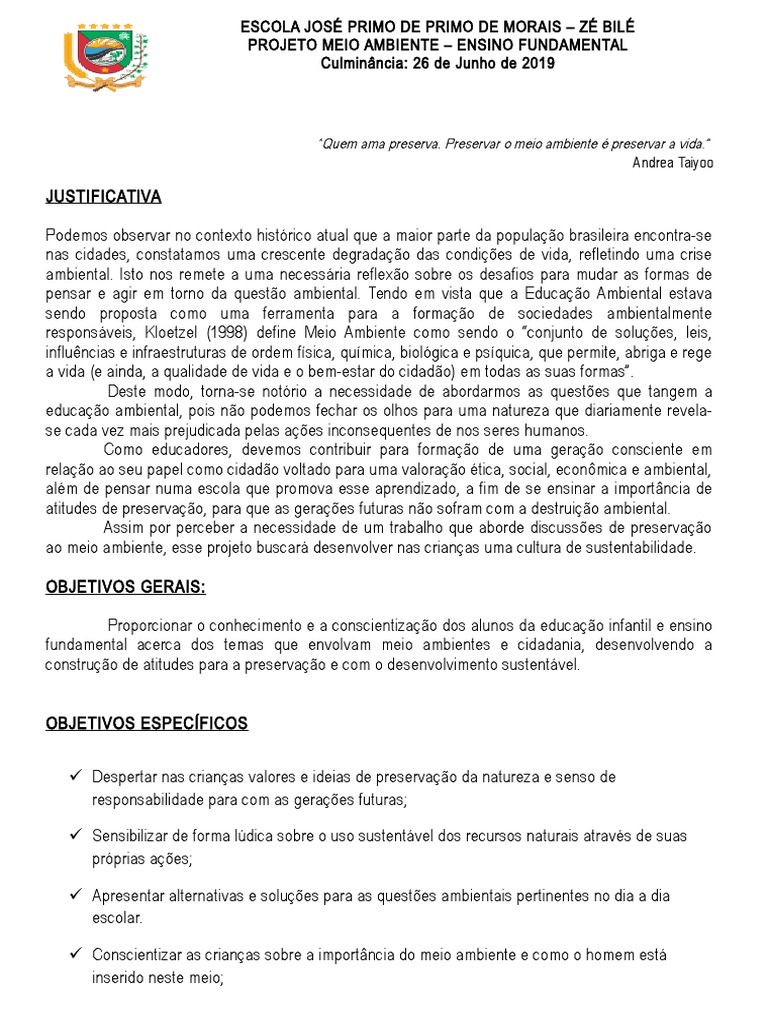 Projeto | PDF | Ambiente natural | Sustentabilidade, image size:768x1024