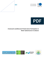 Framework Conditions For Private Sector Participation in Water Infrastructure in Lebanon