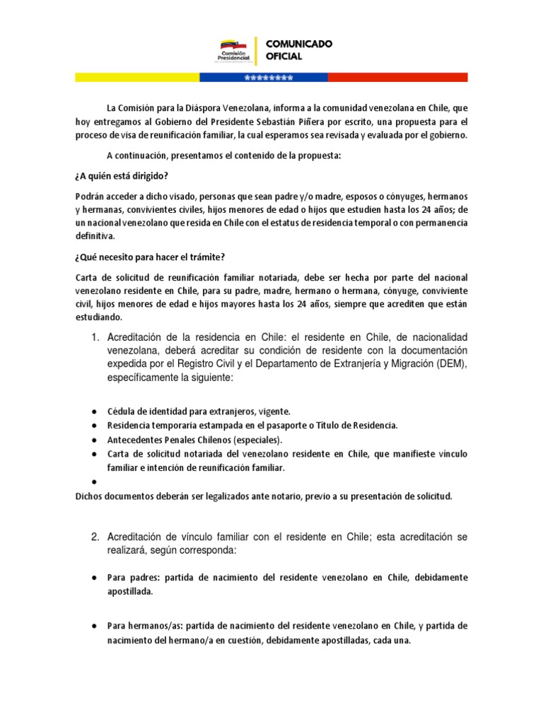 Propuesta De Visa De Reunificacion Familiar Instituciones Sociales Ciencias Sociales