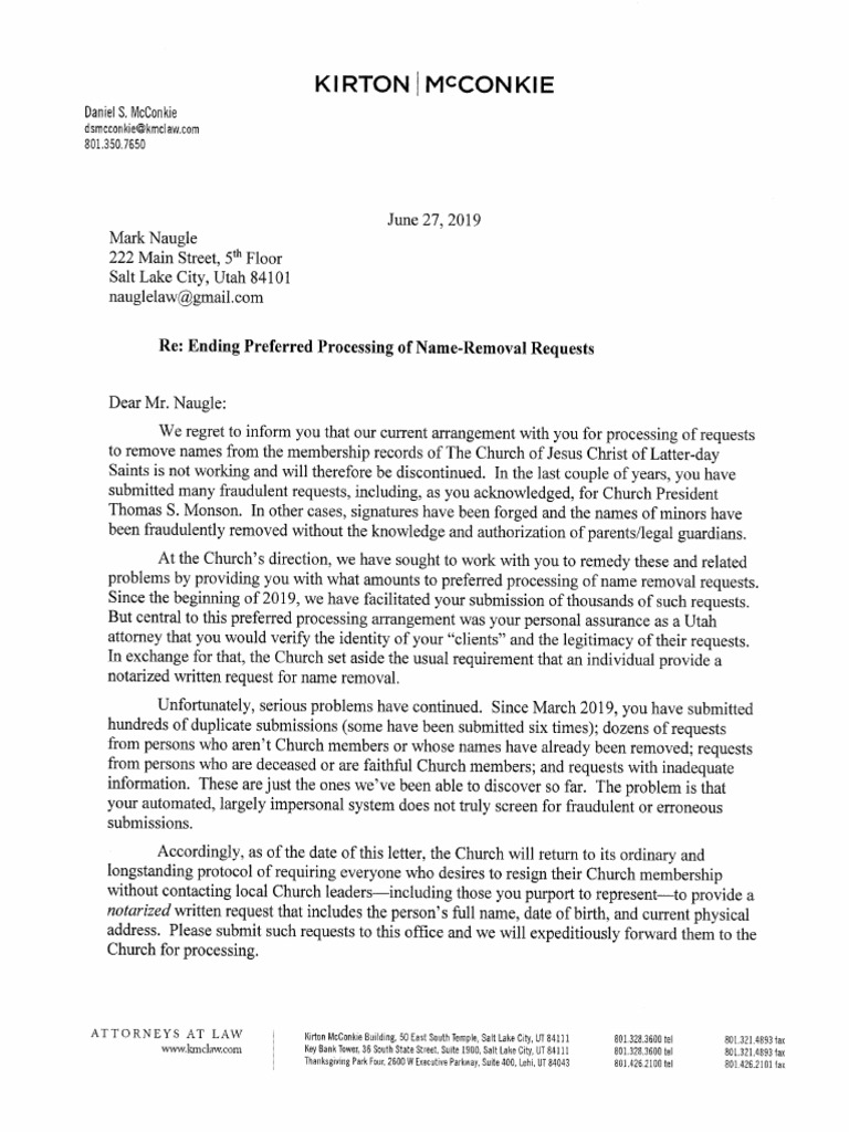 Letter From LDS Church To QuitMormon