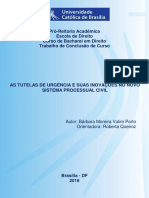 TCC - As Tutelas de Urgência e Suas Inovações No Novo Sistema Processual Civil