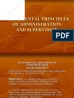 Fundamental Principles of Administration and Supervision