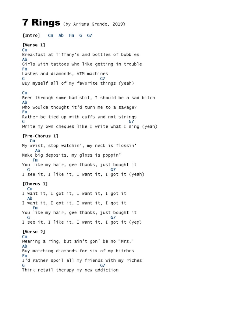 7 Rings | PDF | Song Structure