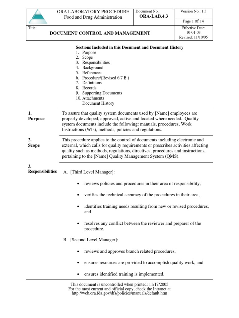 ORALAB.4.3 Sections Included in This Document and Document History PDF Food And Drug