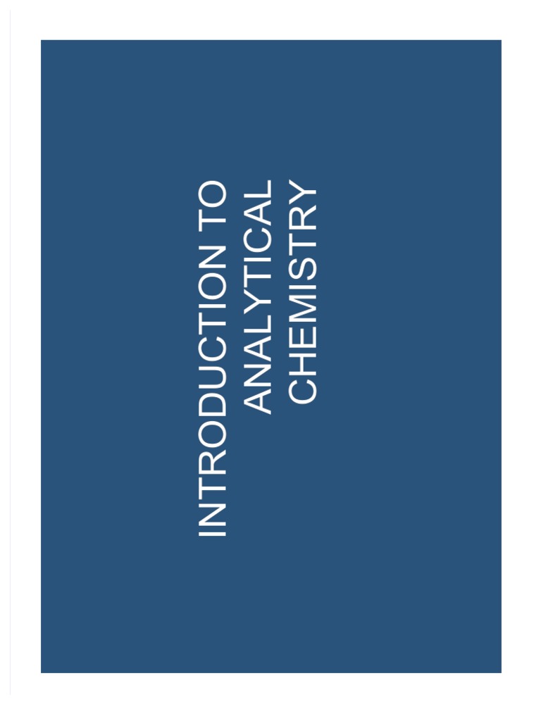 Introduction To Analytical Chemistry PDF | Download Free PDF | E Books ...