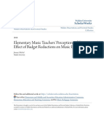 Elementary Music Teachers Perceptions of The Effect of Budget Re