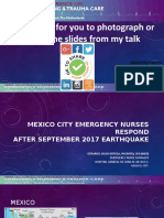 Nursing Response  to disasters MEXICO 2018