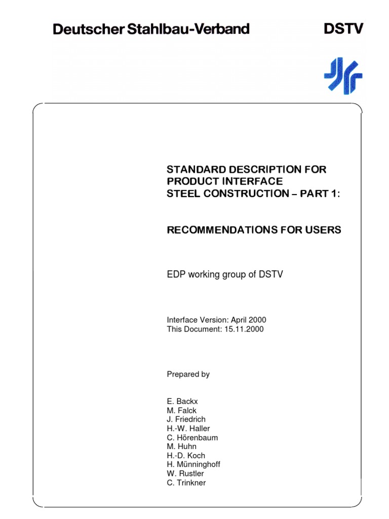 En - DSTV - Part 1 - Standard Description For Product Interface Steel ...