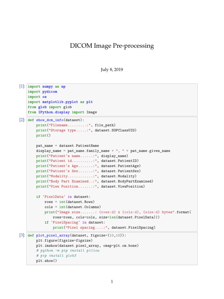 DICOM Image Processing with Python | PDF | Multidimensional Signal ...