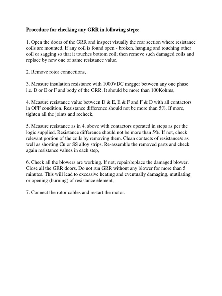 GRR Maintenance and Inspection Procedure | PDF