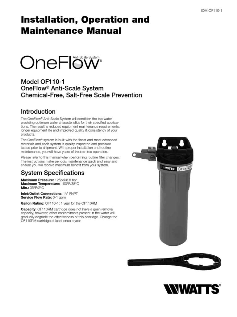 Model OF110-1 OneFlow Anti-Scale System Installation Instructions | PDF ...