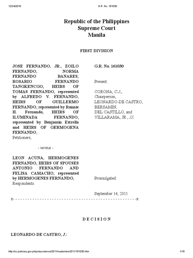 Republic of The Philippines Supreme Court Manila PDF Laches (Equity