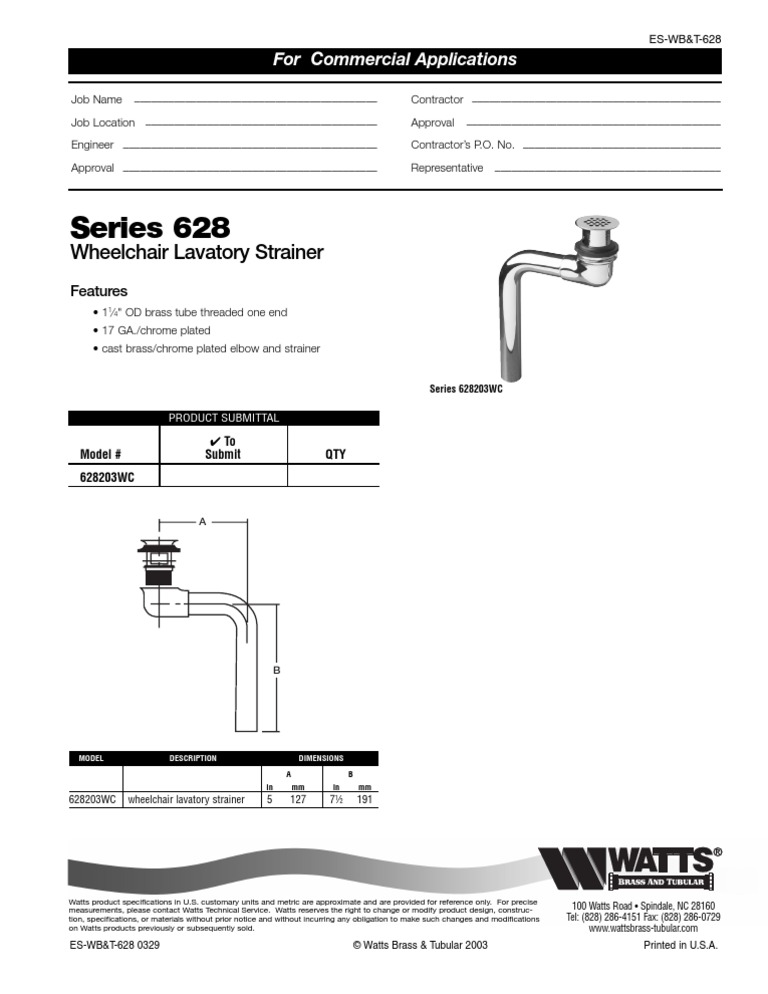 Series 628 Specification Sheet | PDF
