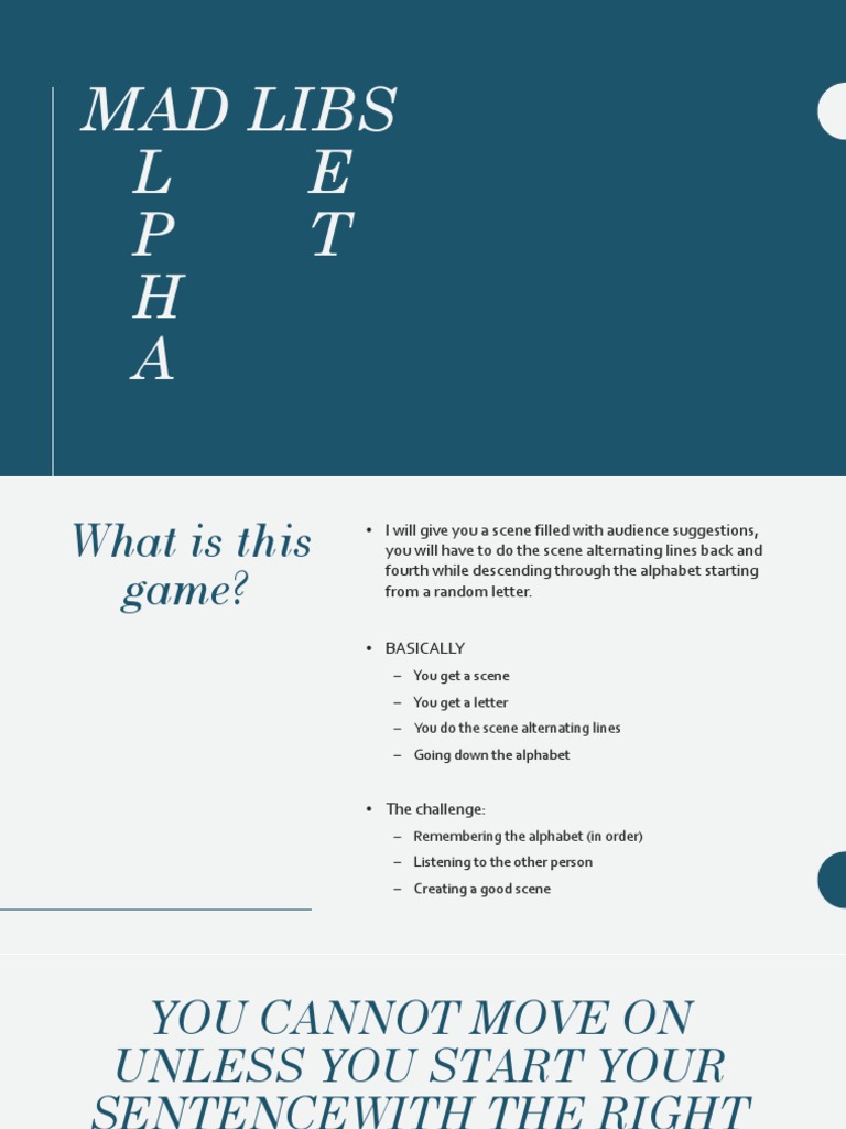 Alphabet Game: Mad Libs Challenge | PDF | General Fiction