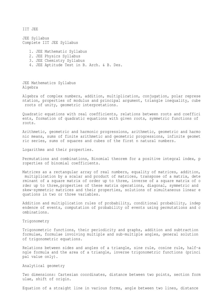 Iit | PDF | Matrix (Mathematics) | Trigonometric Functions