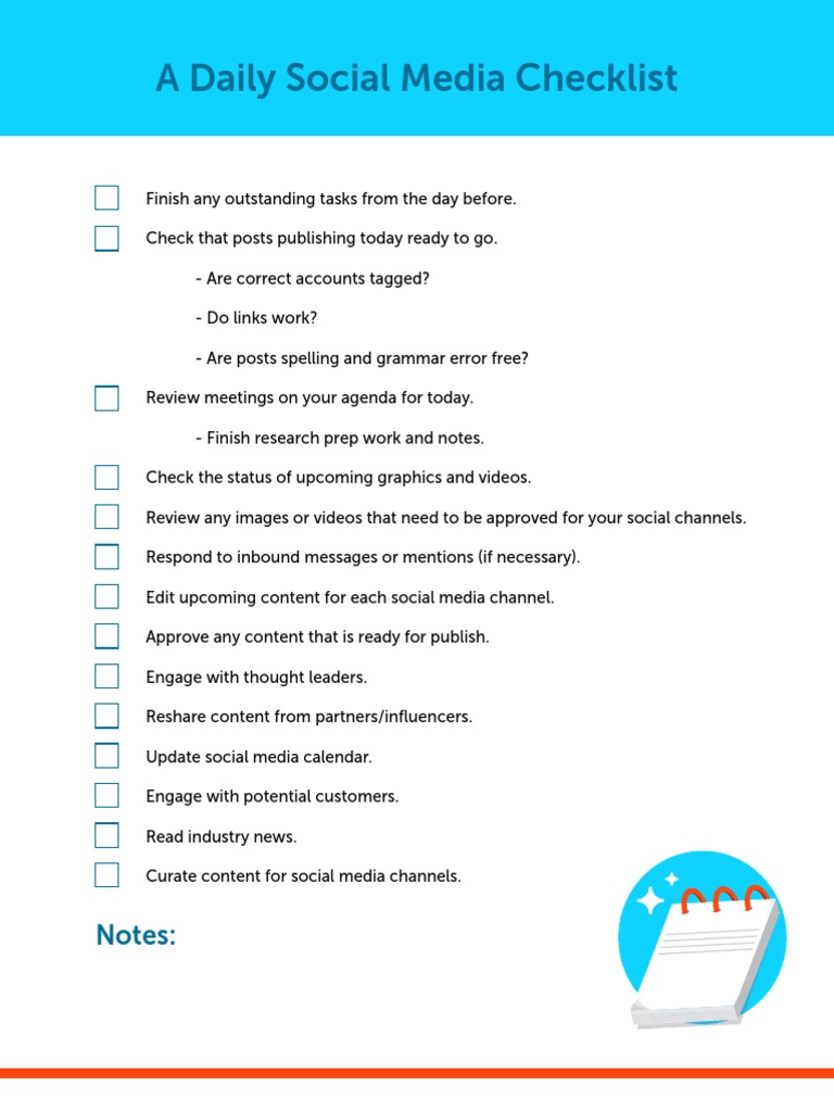 Daily Social Media Management Checklist | PDF | Social Media | Popular ...