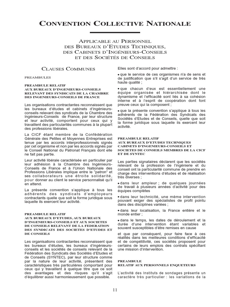 Convention Collective Syntec Informatique | PDF | Convention collective ...