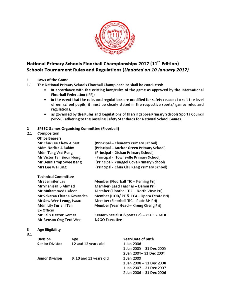 Floorball Rules And Regulation Teams Team Sports