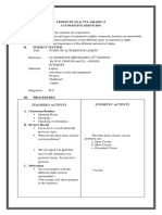 Lesson Plan in Tvl-Grade 11 Automotive Servicing I. Objective