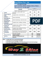 Way2Shine Pvt. LTD.: +91 88729 31100 Price List W.E.F. 15 July 2019