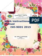 Work Instructional Manual ISO-9001 2015: Eufrocina S. Santos
