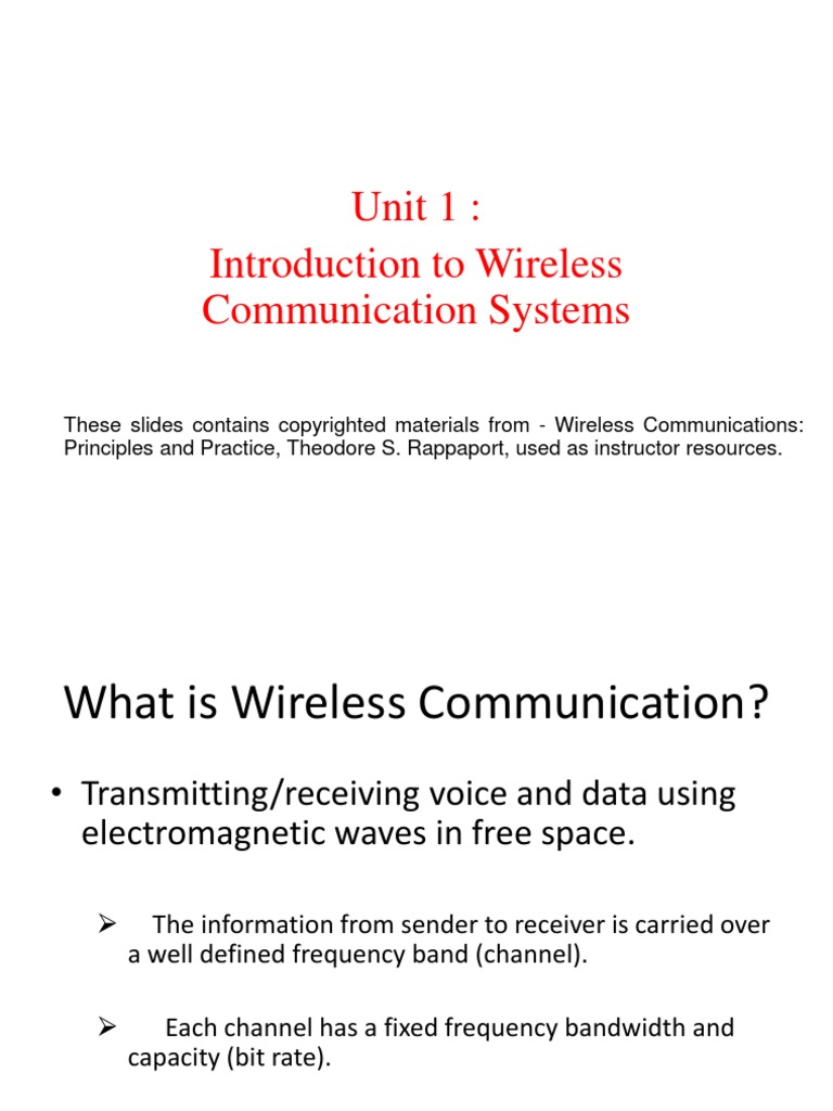 Unit 1: Introduction To Wireless Communication Systems | PDF | Cellular ...