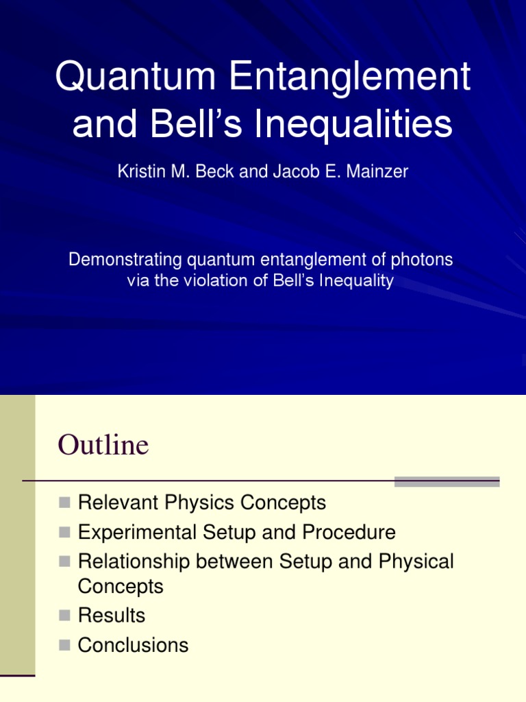 Quantum Entanglement & Bell's Inequality | PDF | Quantum Entanglement ...
