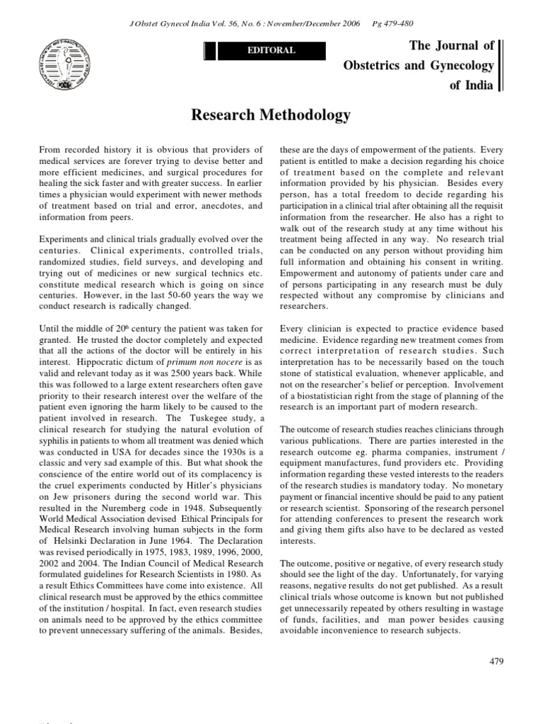 Modern Research Methodology in Medicine | PDF | Clinical Trial | Experiment