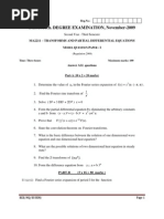 B.E./B.Tech. DEGREE EXAMINATION, November-2009: Ma2211 - Transforms and Partial Differential Equations M Q P - I