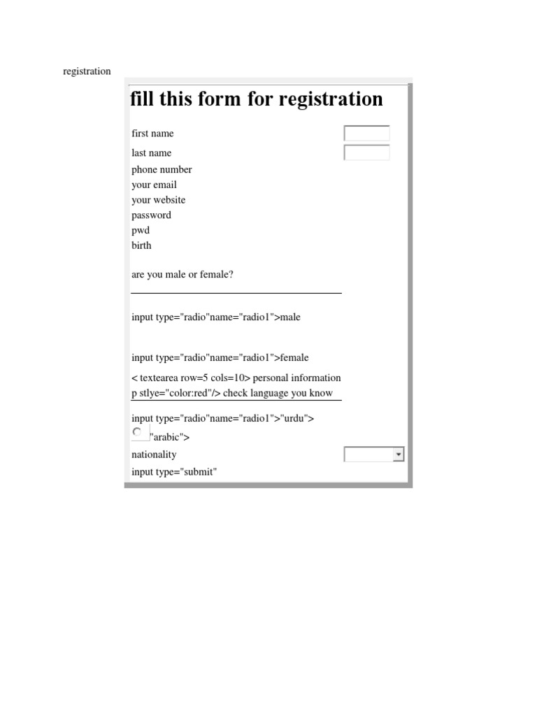 User Registration Form Template | PDF | Cyberspace | Computer Security