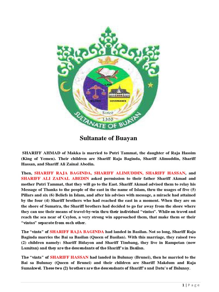 History of the Sultanate of Buayan | PDF