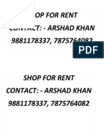 Shop For Rent Contact: - Arshad Khan 9881178337, 7875764082