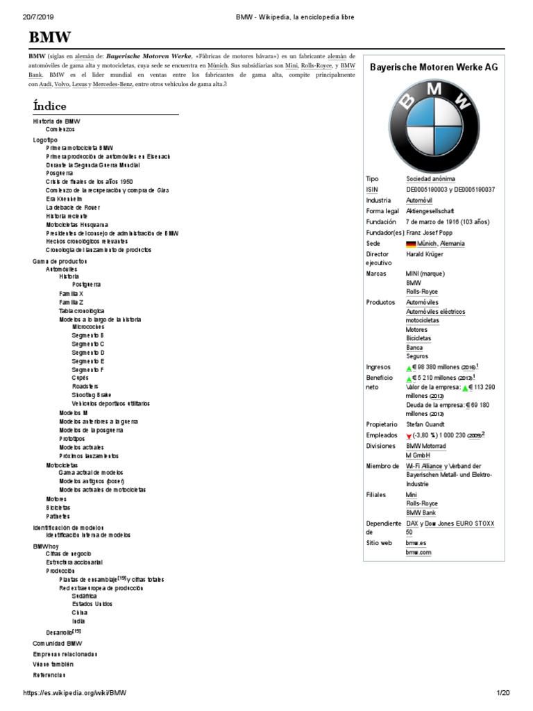 Historia y Evolución de BMW | PDF | BMW | Industria automotriz