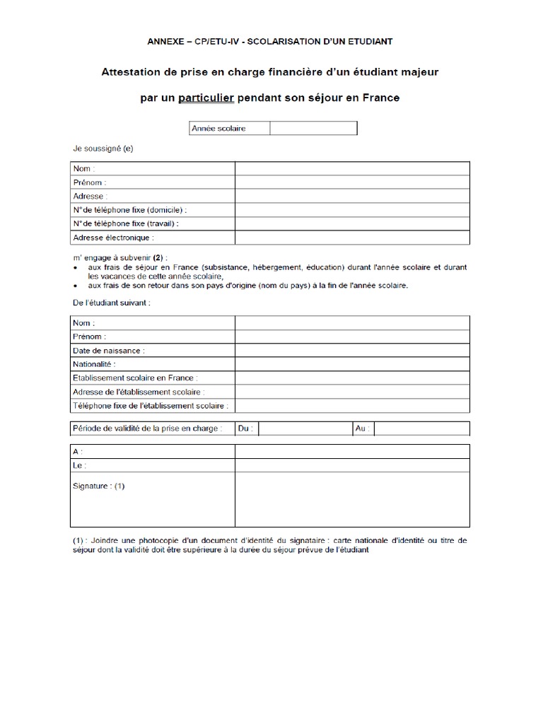 Attestation de Prise en Charge | PDF