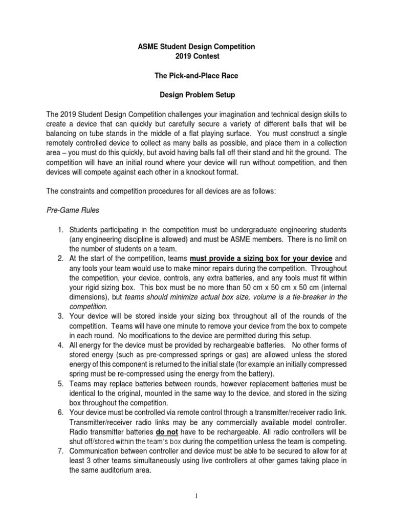 2019 SDC Competition Rules | PDF | Radio | Sports