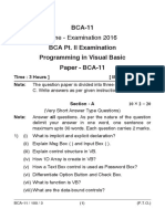 BCA-11 BCA Pt. II Examination Programming in Visual Basic Paper - BCA-11