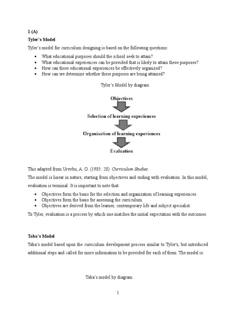 Models of Curriculum Development | PDF | Educational Assessment ...