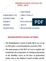 Role of Rehabilitation Council of India (Rci)
