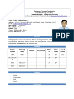 Format of Resume