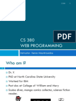CS 380 Web Programming: Instructor: Xenia Mountrouidou