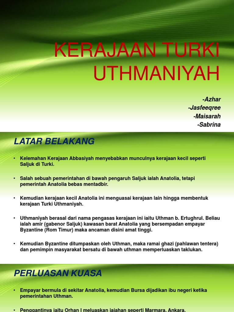 Kerajaan Turki Uthmaniyah Pdf