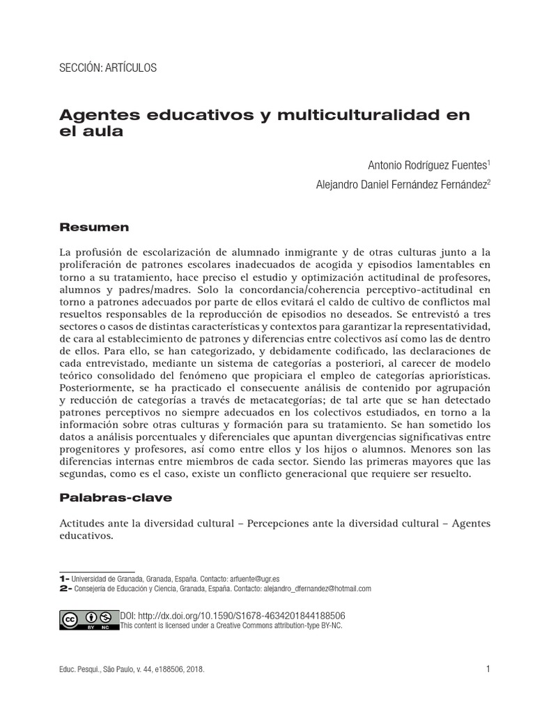Agentes Educativos y Multiculturalidad en El Aula | PDF ...