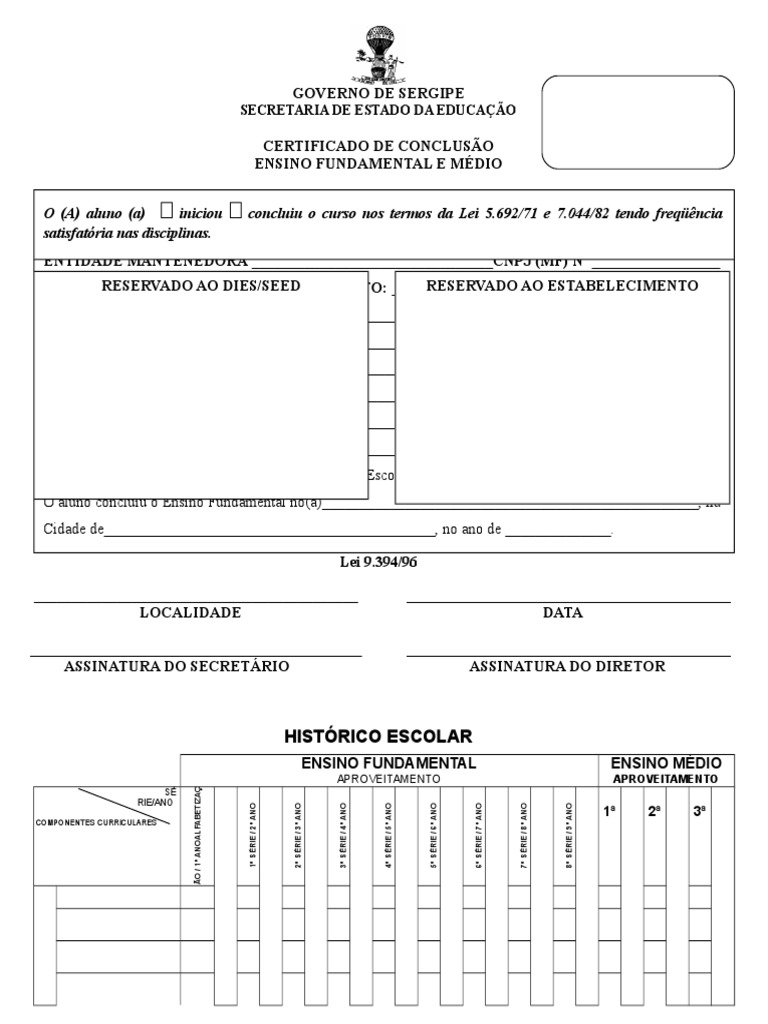 Modelo Histórico Escolar 4 PDF Ensino