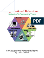 Organisational Behaviour: Holland's Six Personality Types