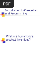 Introduction To Computers and Programming